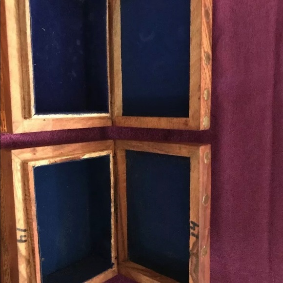 Set Of 2 Indian Hand Made Hand Crafted Brass wood - Picture 7 of 8